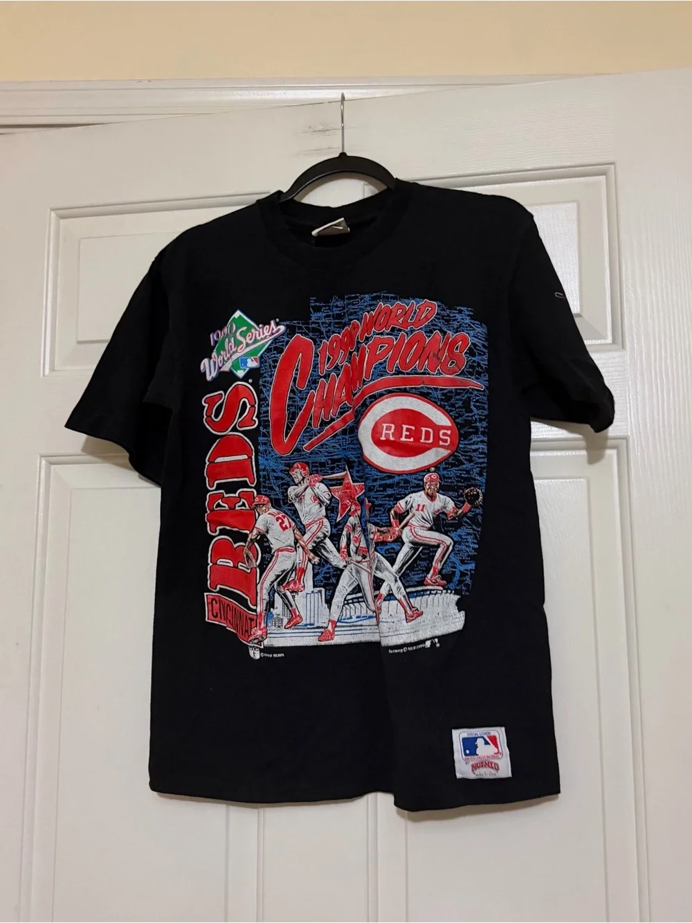 Vintage Cincinnati Reds 1990 World Series T Shirt Nutmeg Mills Large L MLB 90s